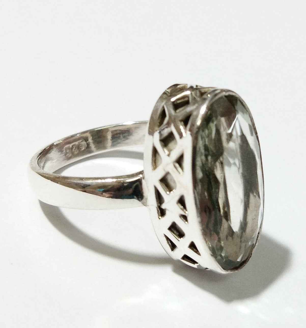 Natural Green Amethyst Ring, Solid 925 Starling Silver Rings, For Girls & Woman Rings, Gemstone Stylish Nice Making Silver Ring Jewelry